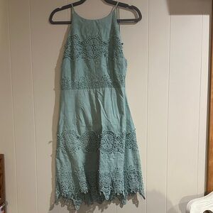 Lulu's Teal Lace Midi Dress